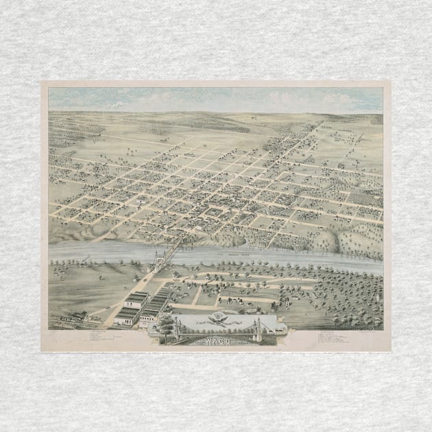 Vintage Pictorial Map of Waco Texas (1873) by Bravuramedia